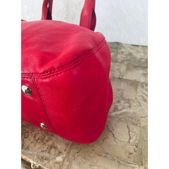 COACH Mia/garnet pink Pleated Leather Carryall Shoulder Bag 13914 - Picture 6 of 9